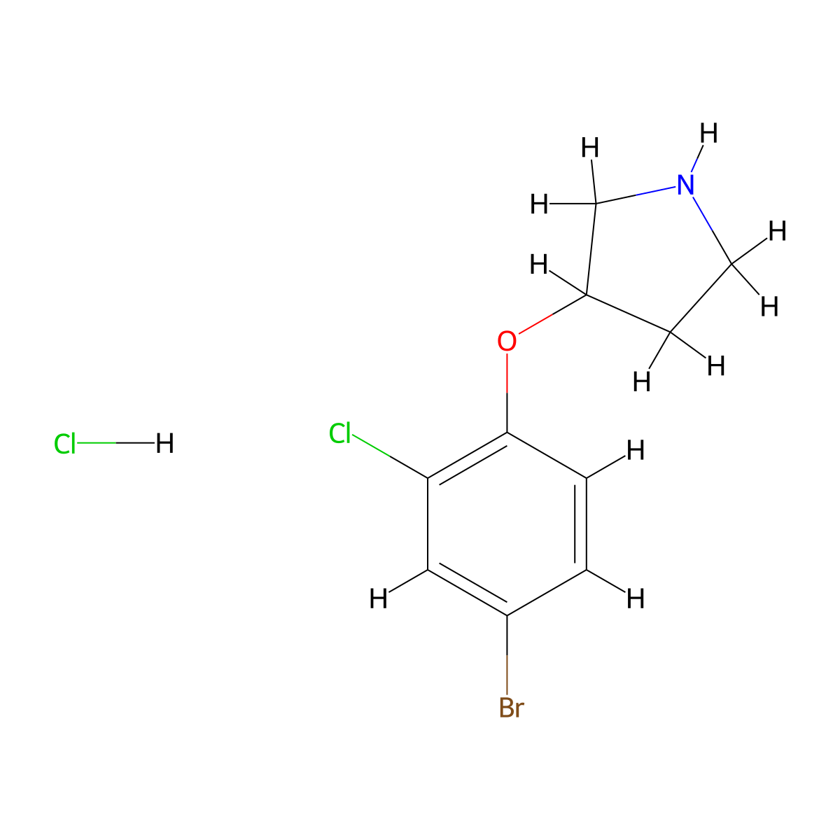 3-(4-Bromo-2-chlorophenoxy)pyrrolidine hydrochloride molecular structure, CAS 1220027-56-4