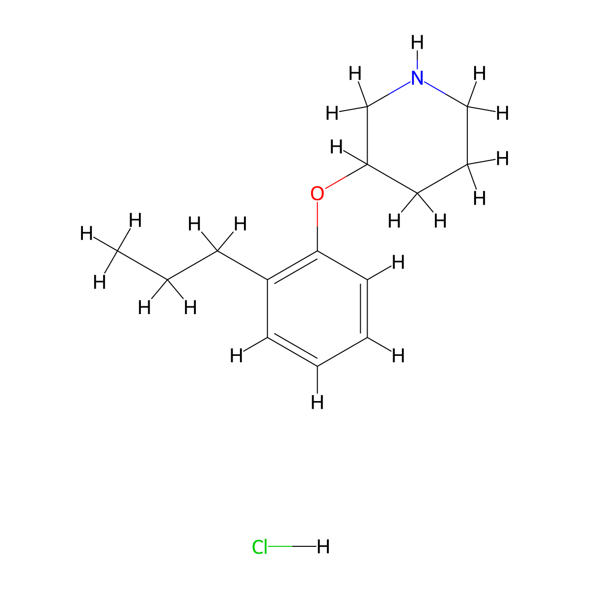 3-(2-Propylphenoxy)piperidine hydrochloride molecular structure, CAS 1220027-64-4