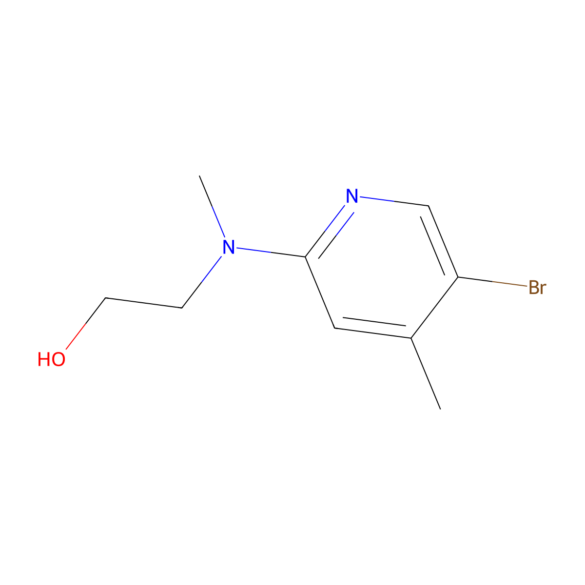 2-[(5-Bromo-4-methyl-2-pyridinyl)(methyl)amino]-1-ethanol molecular structure, CAS 1220027-70-2