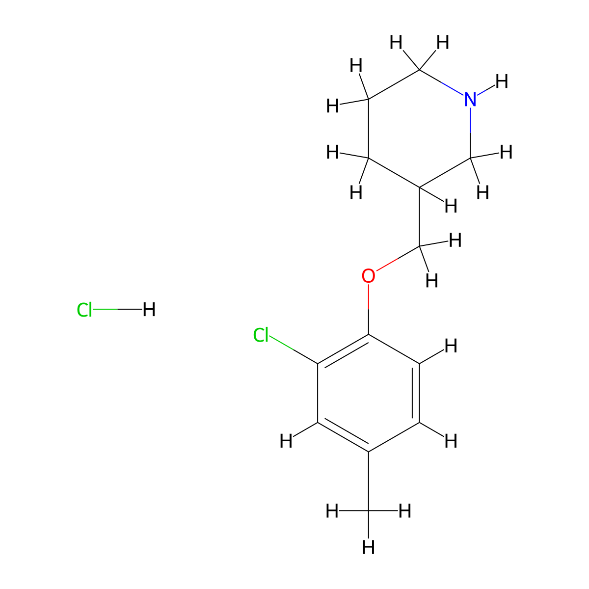 2-Chloro-4-methylphenyl 3-piperidinylmethyl ether hydrochloride molecular structure, CAS 1220027-72-4