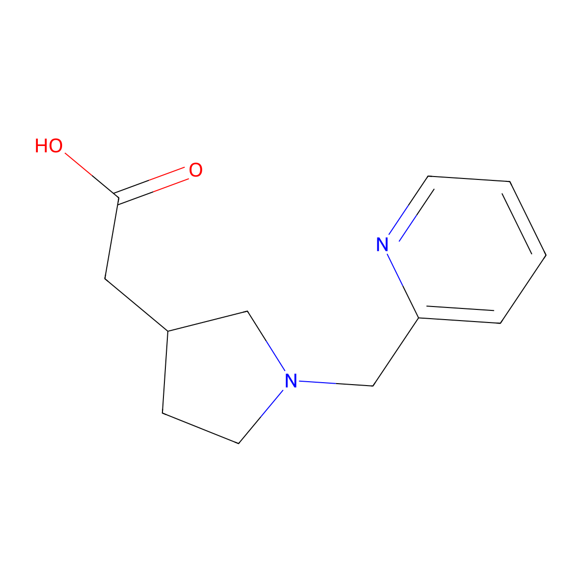 2-[1-(2-Pyridinylmethyl)-3-pyrrolidinyl]-acetic acid molecular structure, CAS 1220027-75-7