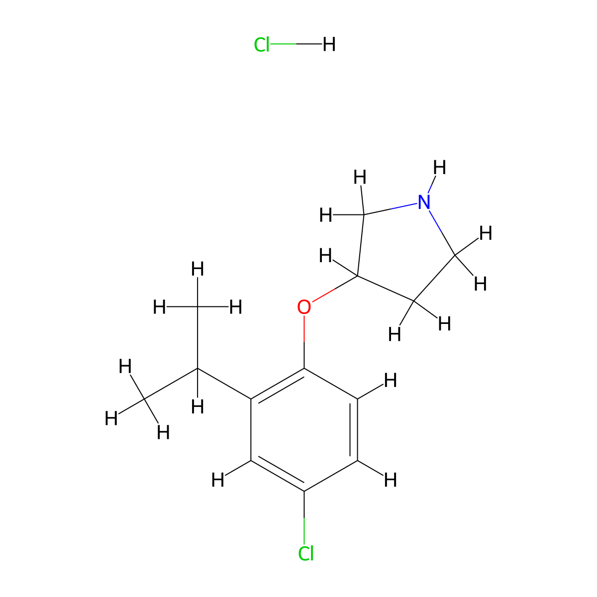 3-(4-Chloro-2-isopropylphenoxy)pyrrolidine hydrochloride molecular structure, CAS 1220027-79-1