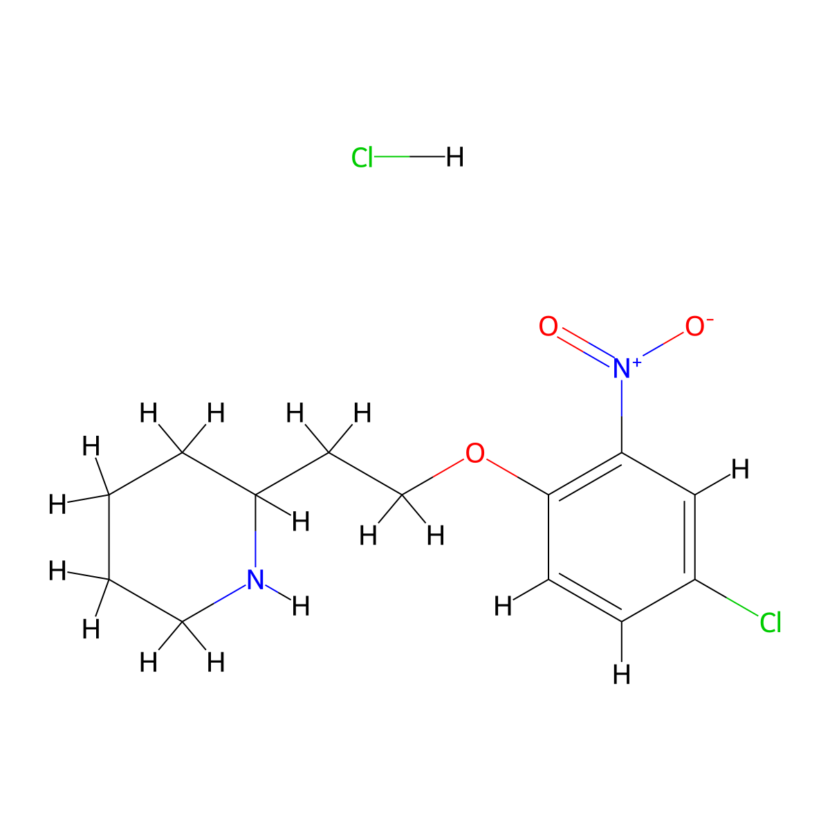 2-[2-(4-Chloro-2-nitrophenoxy)ethyl]piperidine hydrochloride molecular structure, CAS 1220027-86-0
