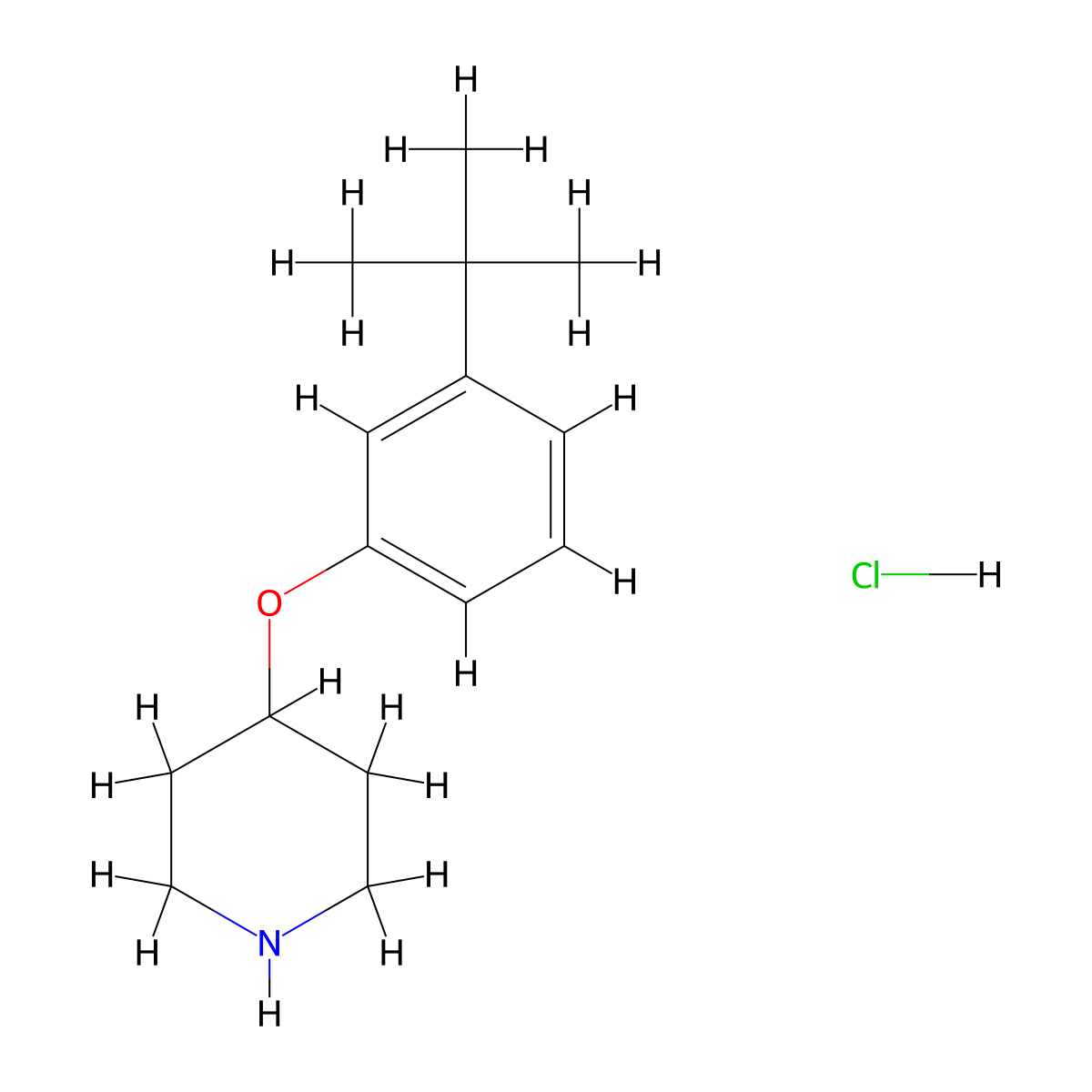 4-[3-(Tert-butyl)phenoxy]piperidine hydrochloride molecular structure, CAS 1220027-89-3