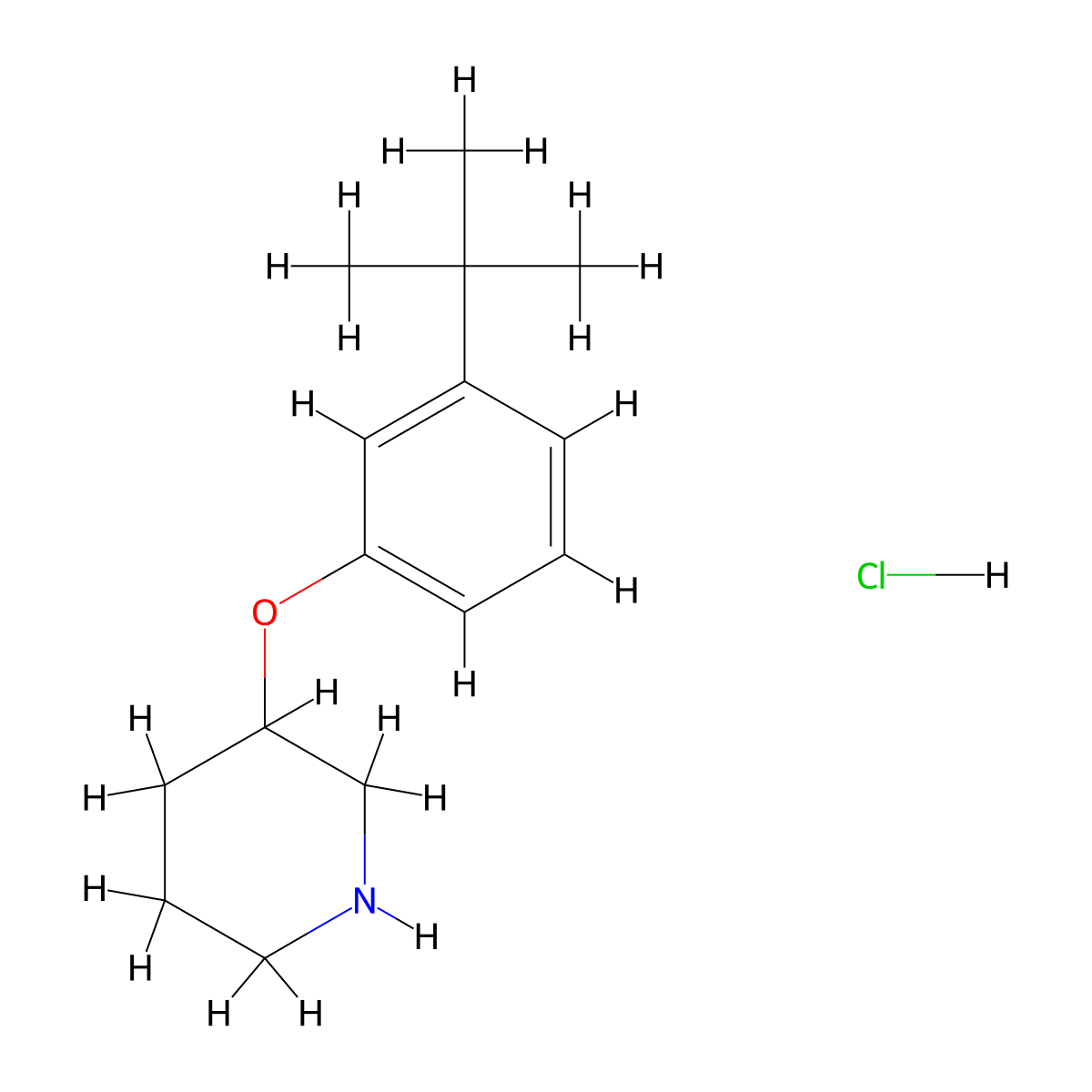 3-[3-(Tert-butyl)phenoxy]piperidine hydrochloride molecular structure, CAS 1220027-98-4