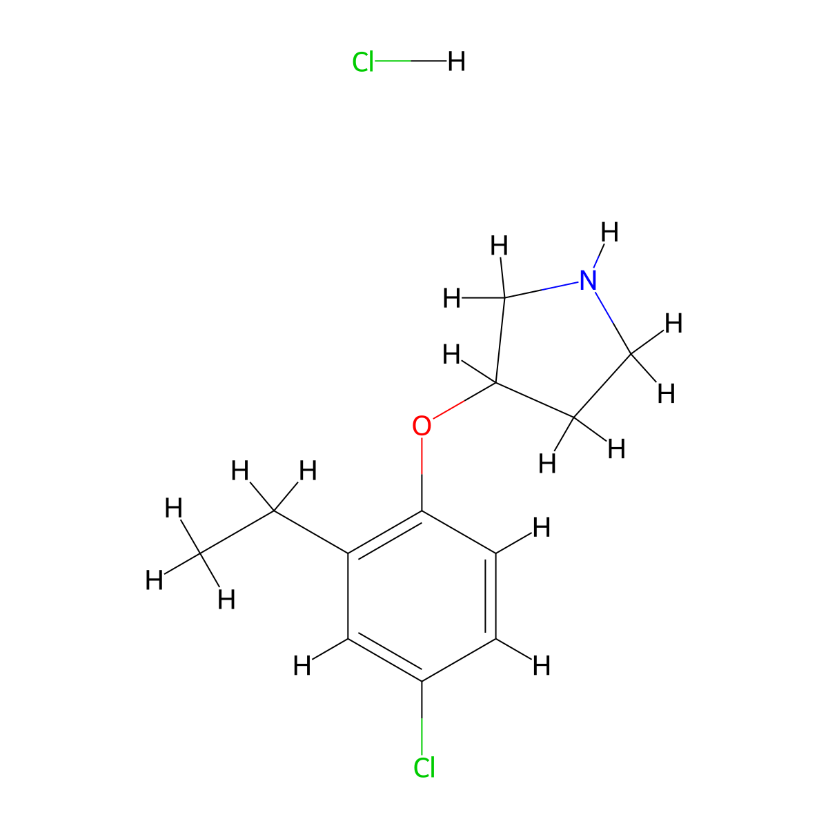 3-(4-Chloro-2-ethylphenoxy)pyrrolidine hydrochloride molecular structure, CAS 1220028-07-8
