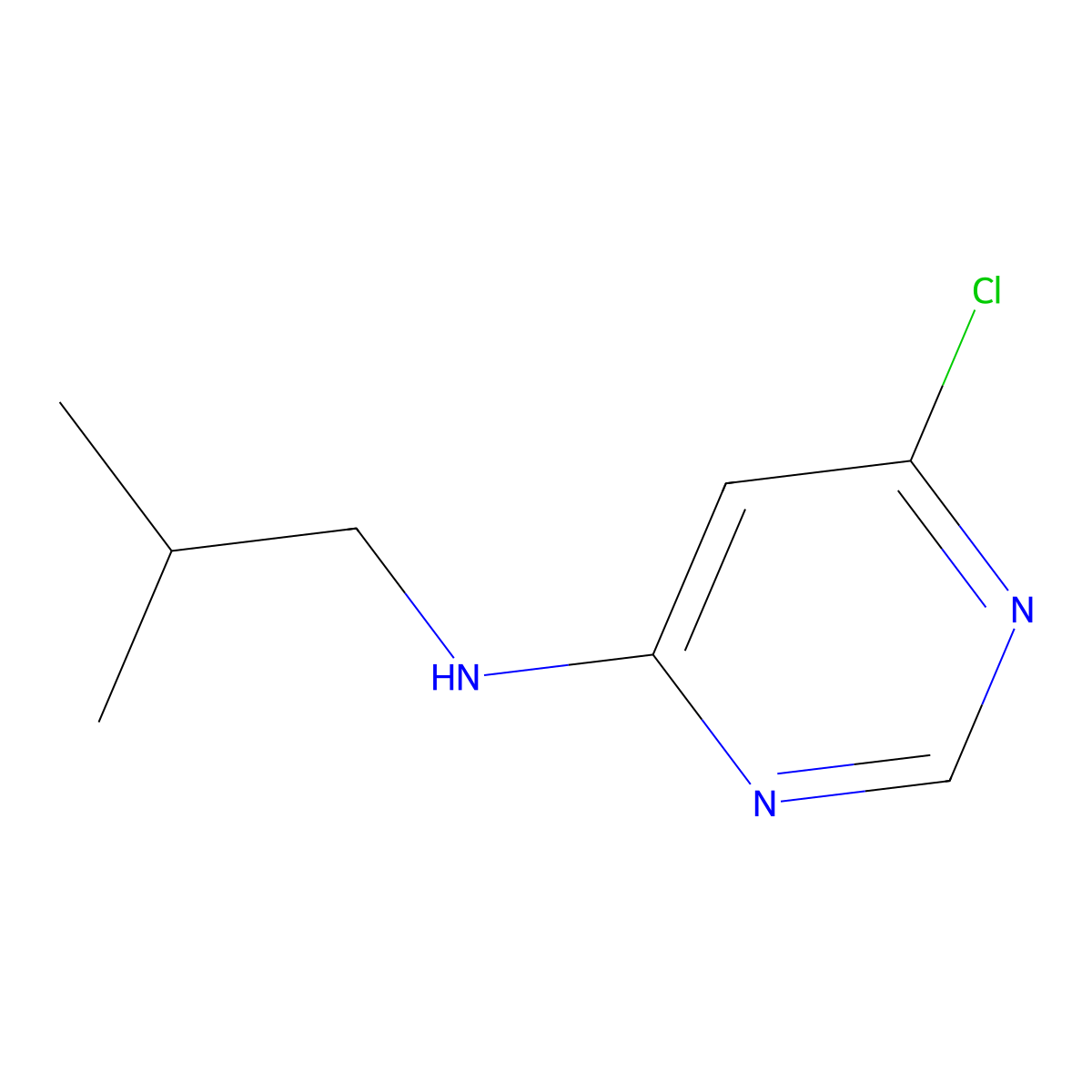 6-chloro-N-isobutylpyrimidin-4-amine molecular structure, CAS 1220028-08-9