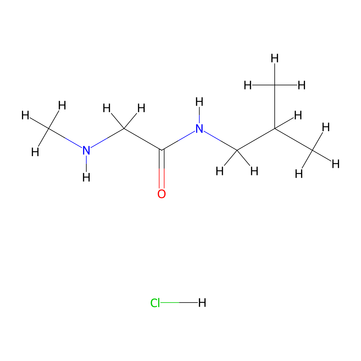 N-Isobutyl-2-(methylamino)acetamide hydrochloride molecular structure, CAS 1220028-18-1