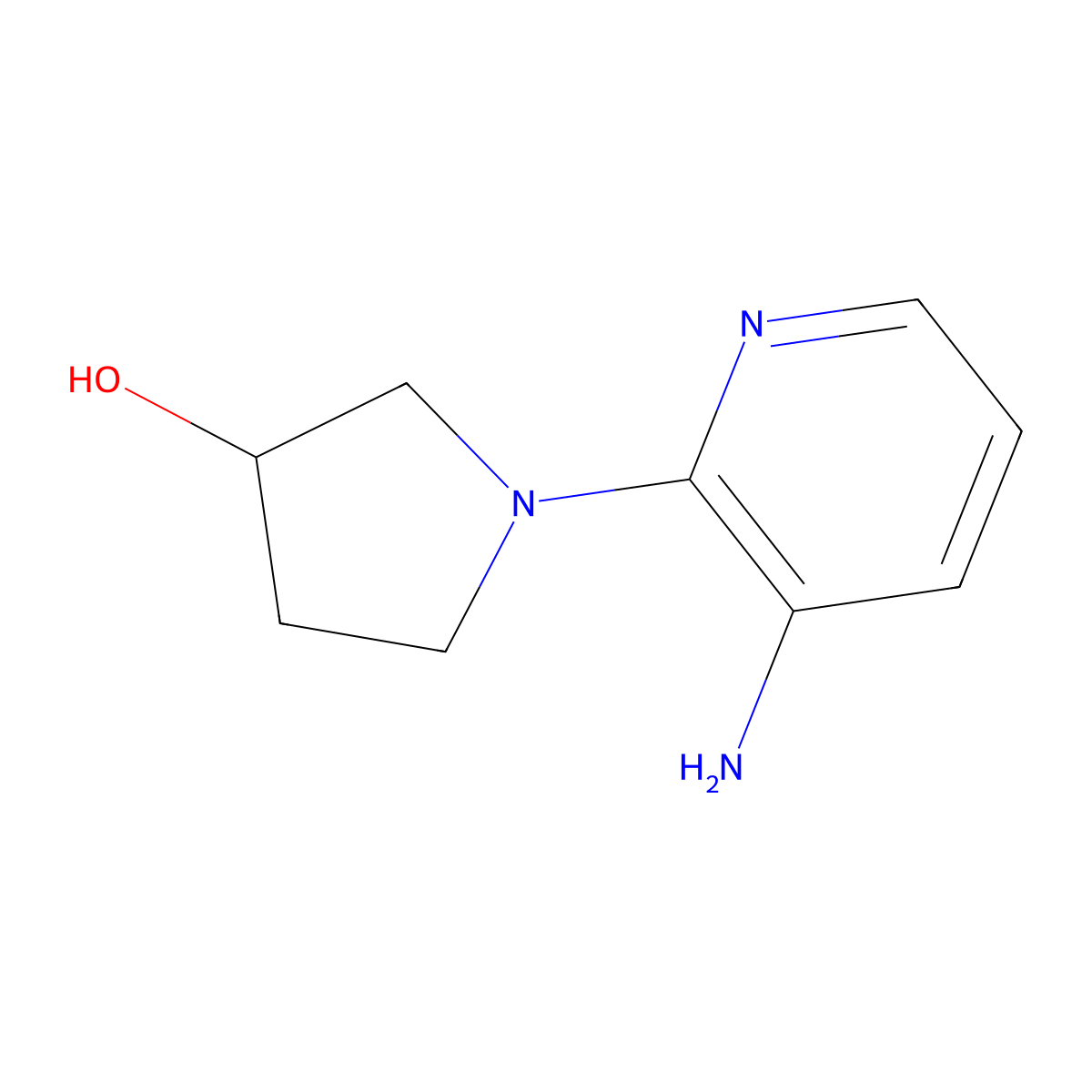 1-(3-Aminopyridin-2-yl)pyrrolidin-3-ol molecular structure, CAS 1220028-21-6