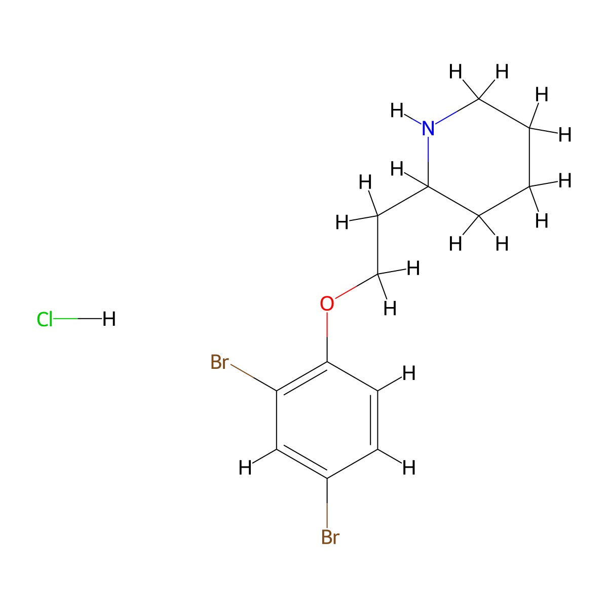 2-[2-(2,4-Dibromophenoxy)ethyl]piperidine hydrochloride molecular structure, CAS 1220028-47-6