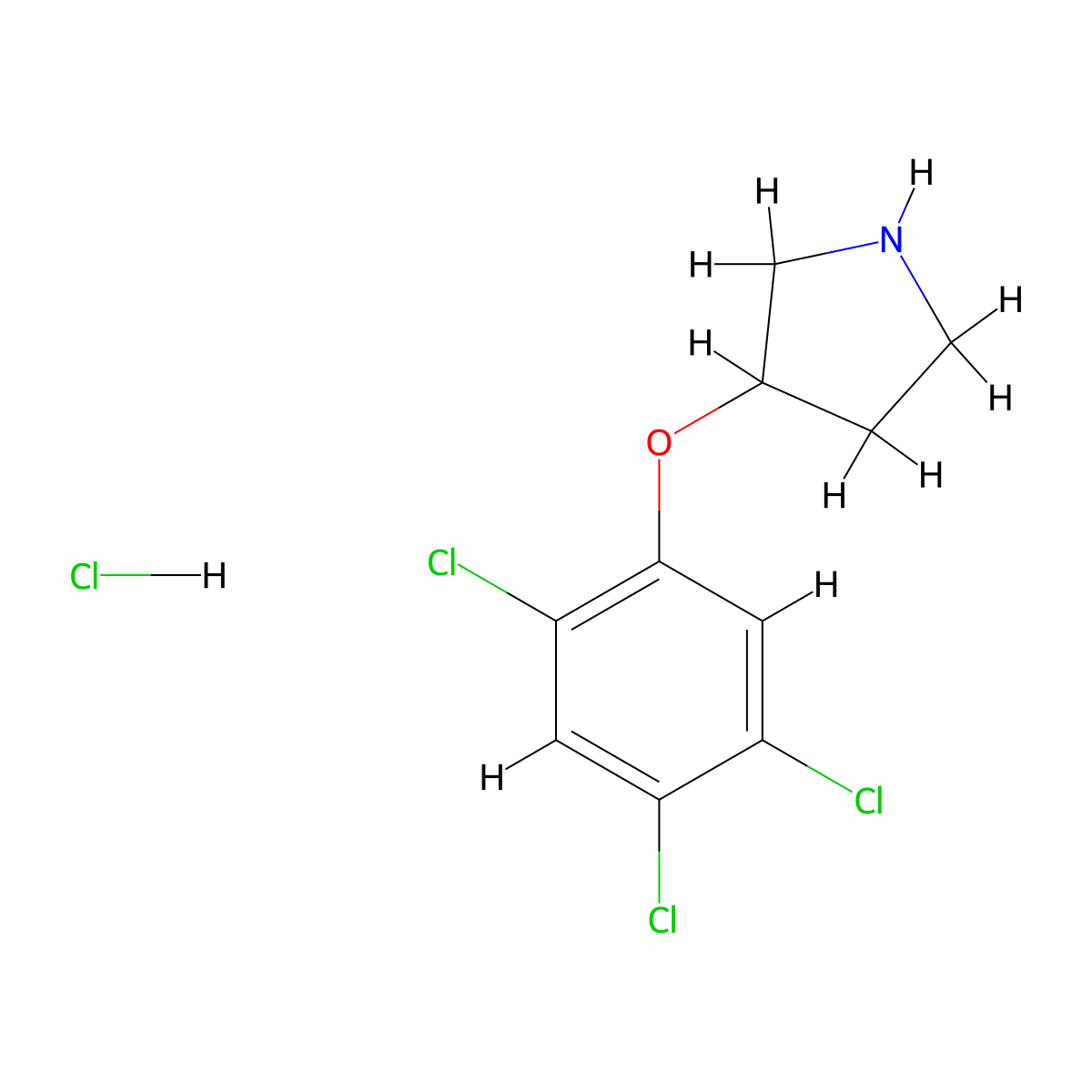 3-(2,4,5-Trichlorophenoxy)pyrrolidine hydrochloride molecular structure, CAS 1220028-52-3