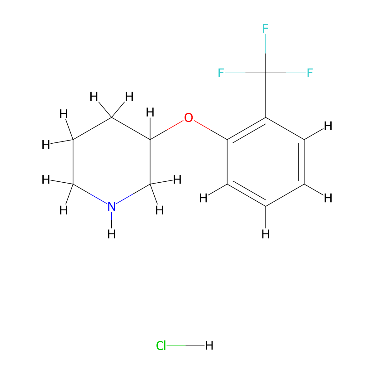 3-[2-(Trifluoromethyl)phenoxy]piperidine hydrochloride molecular structure, CAS 1220028-58-9