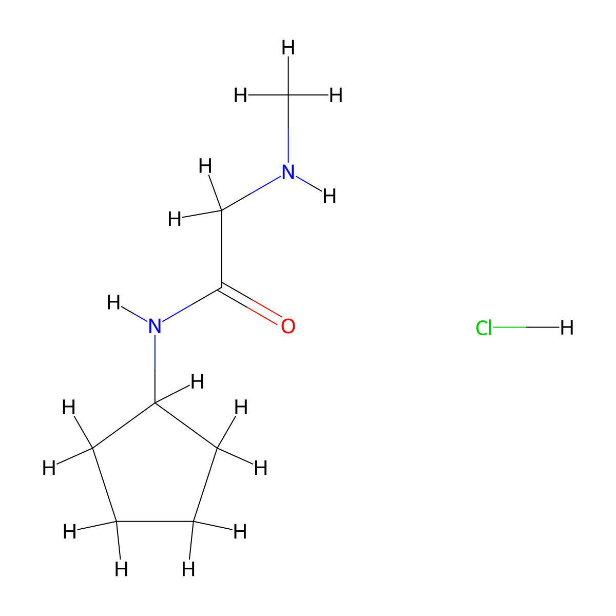 N-Cyclopentyl-2-(methylamino)acetamide hydrochloride molecular structure, CAS 1220028-60-3