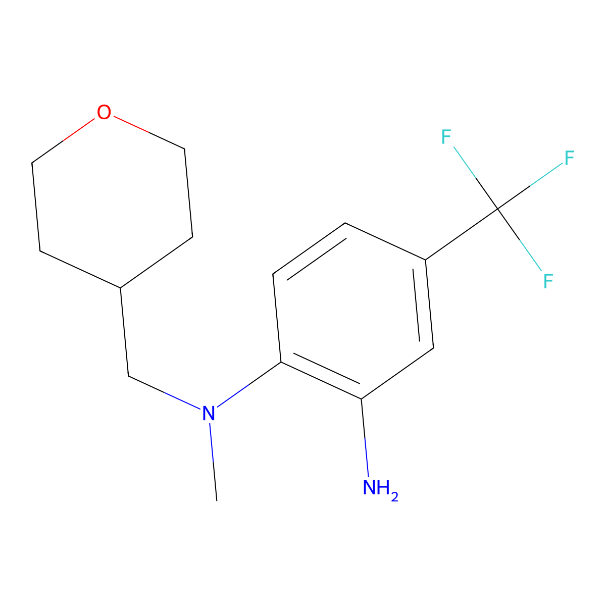 N~1~-Methyl-N~1~-(tetrahydro-2H-pyran-4-ylmethyl)-4-(trifluoromethyl)-1,2-benzenediamine molecular structure, CAS 1220028-71-6