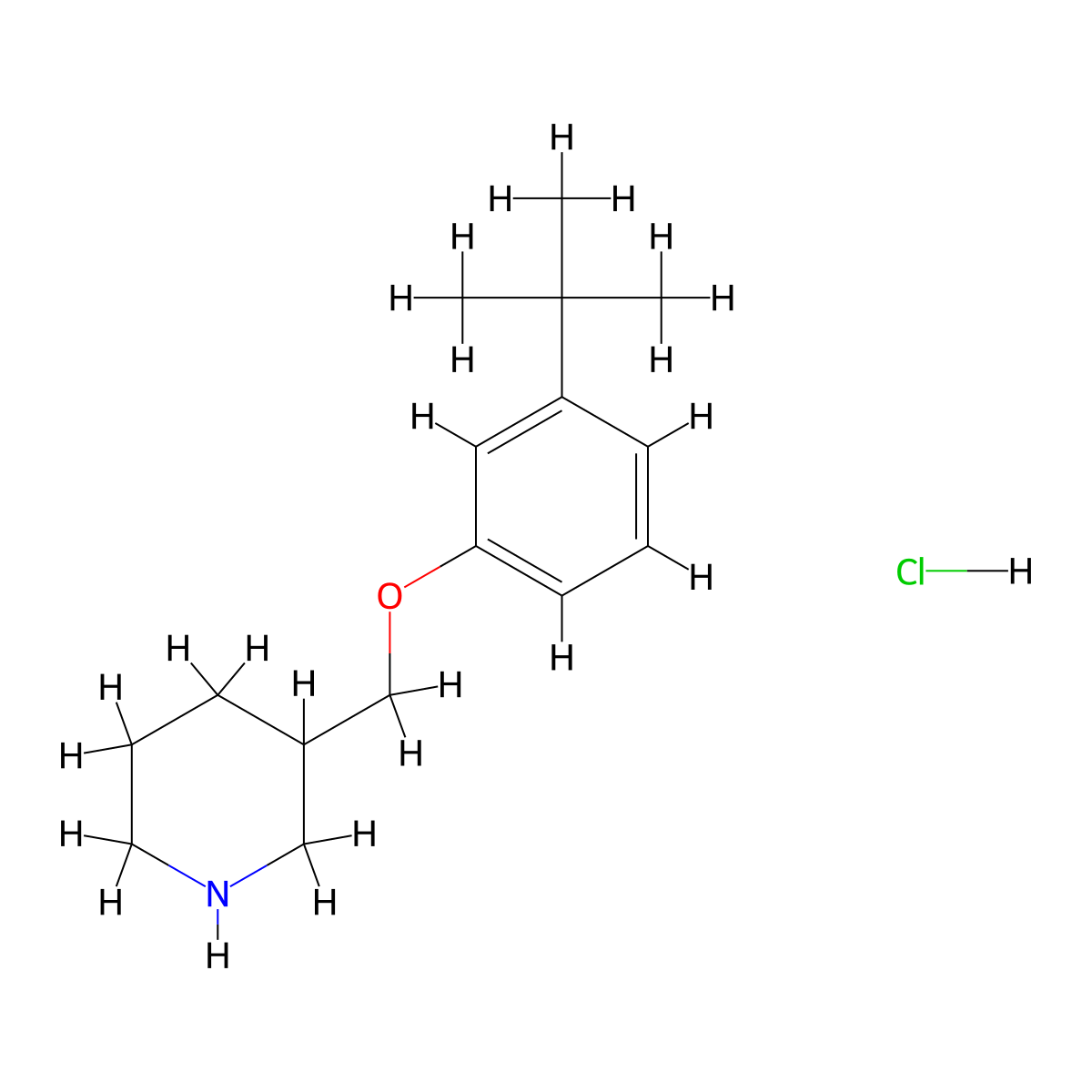 3-(tert-Butyl)phenyl 3-piperidinylmethyl ether hydrochloride molecular structure, CAS 1220028-76-1