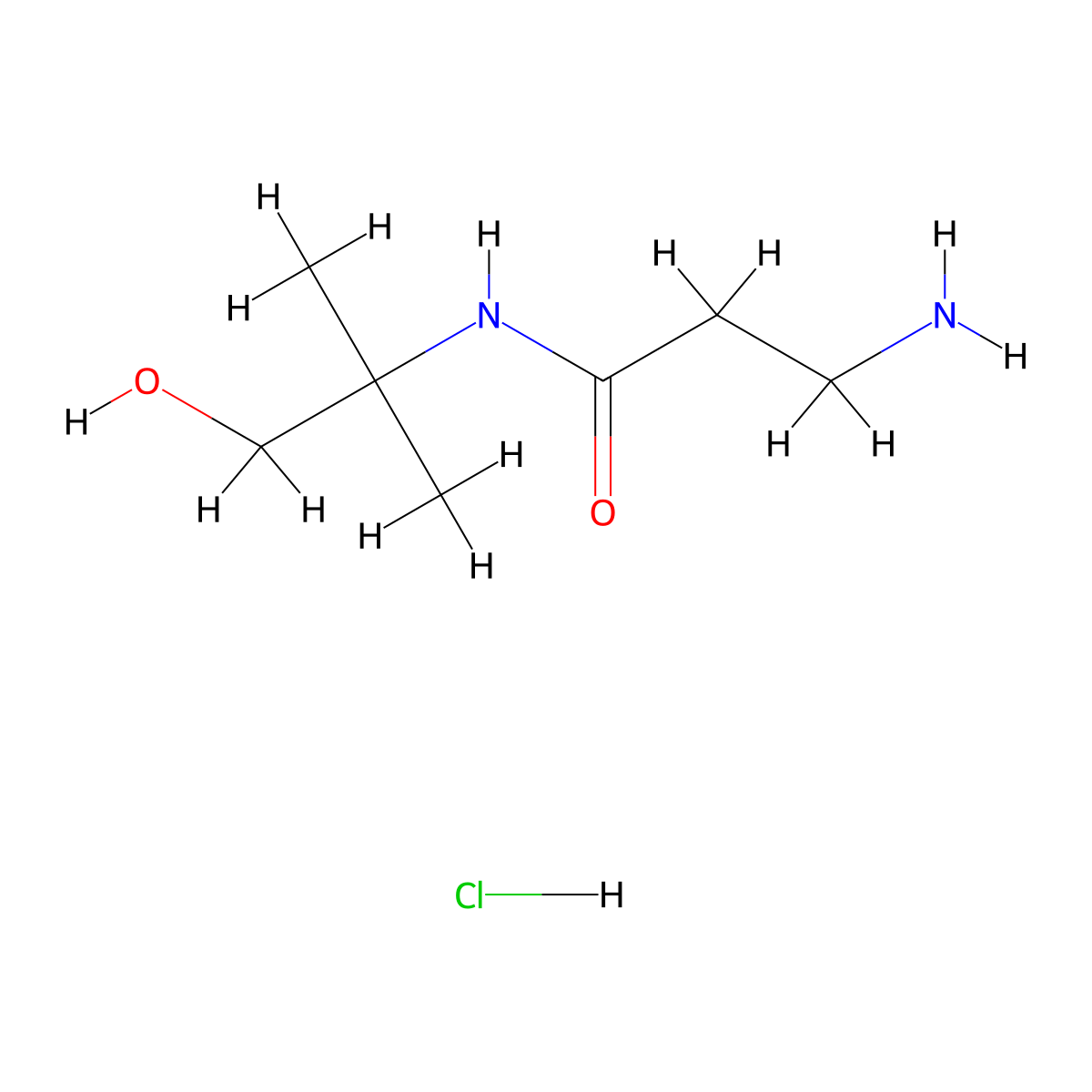 3-Amino-N-(2-hydroxy-1,1-dimethylethyl)-propanamide hydrochloride molecular structure, CAS 1220028-80-7
