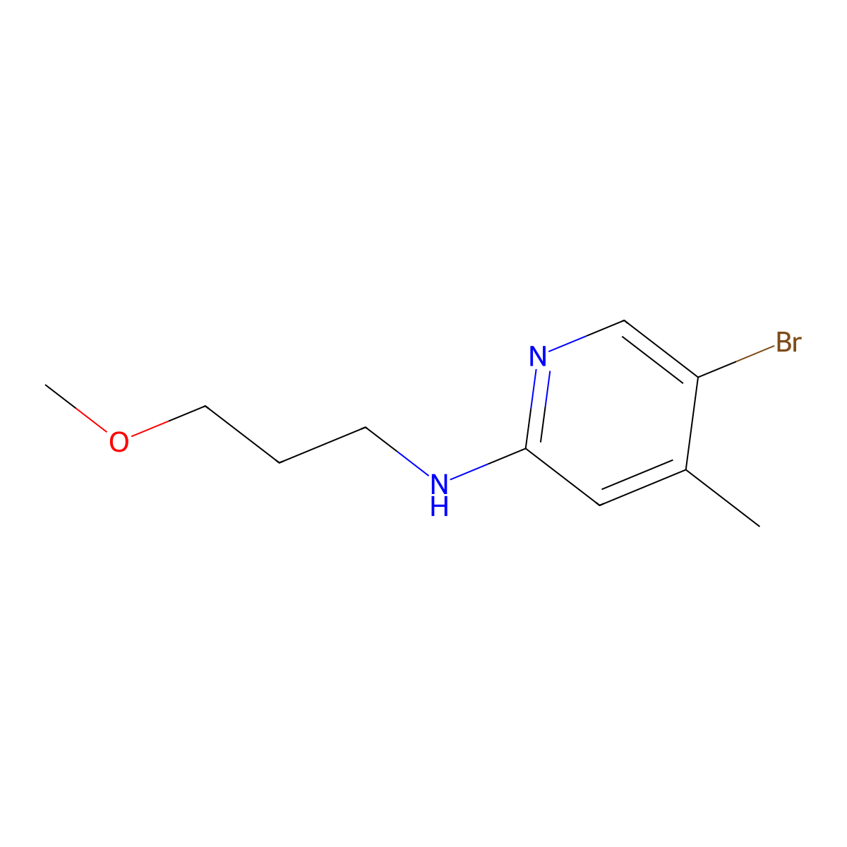 5-Bromo-N-(3-methoxypropyl)-4-methyl-2-pyridinamine molecular structure, CAS 1220028-88-5