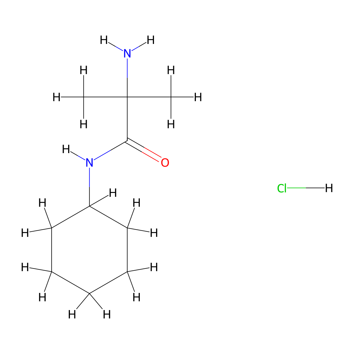 2-Amino-N-cyclohexyl-2-methylpropanamide hydrochloride molecular structure, CAS 1220029-00-4