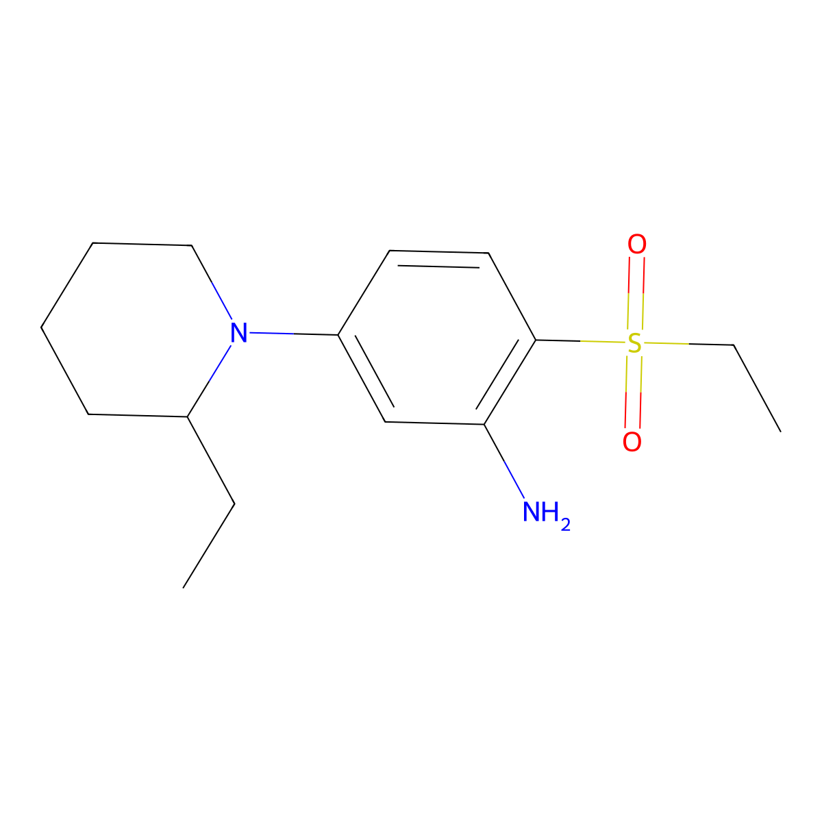 5-(2-Ethyl-1-piperidinyl)-2-(ethylsulfonyl)-phenylamine molecular structure, CAS 1220029-03-7
