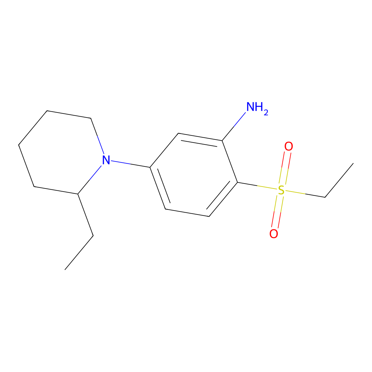 5-(2-Ethyl-1-piperidinyl)-2-(ethylsulfonyl)-phenylamine molecular structure, CAS 1220029-03-7
