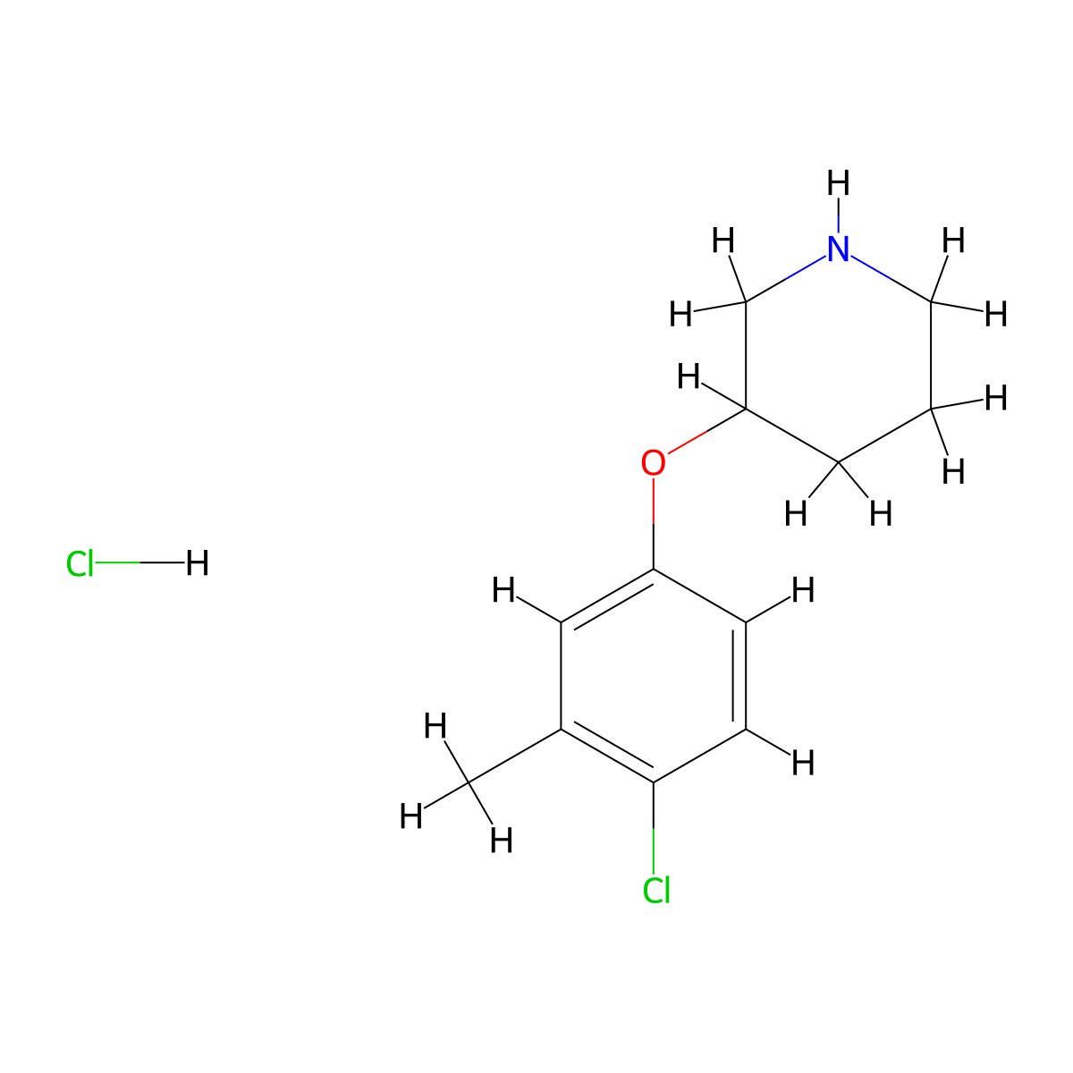 3-(4-Chloro-3-methylphenoxy)piperidine hydrochloride molecular structure, CAS 1220029-14-0