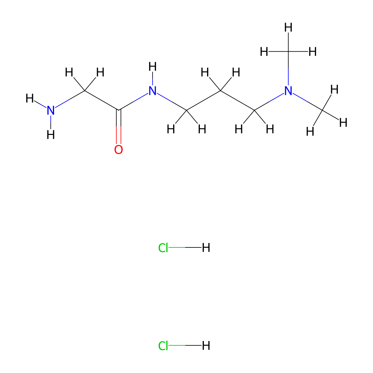 2-Amino-n-[3-(dimethylamino)propyl]acetamide dihydrochloride molecular structure, CAS 1220029-29-7