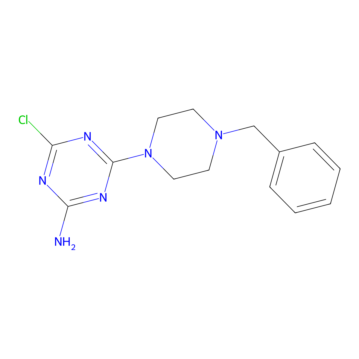 4-(4-Benzylpiperazin-1-yl)-6-chloro-1,3,5-triazin-2-amine molecular structure, CAS 1220029-39-9