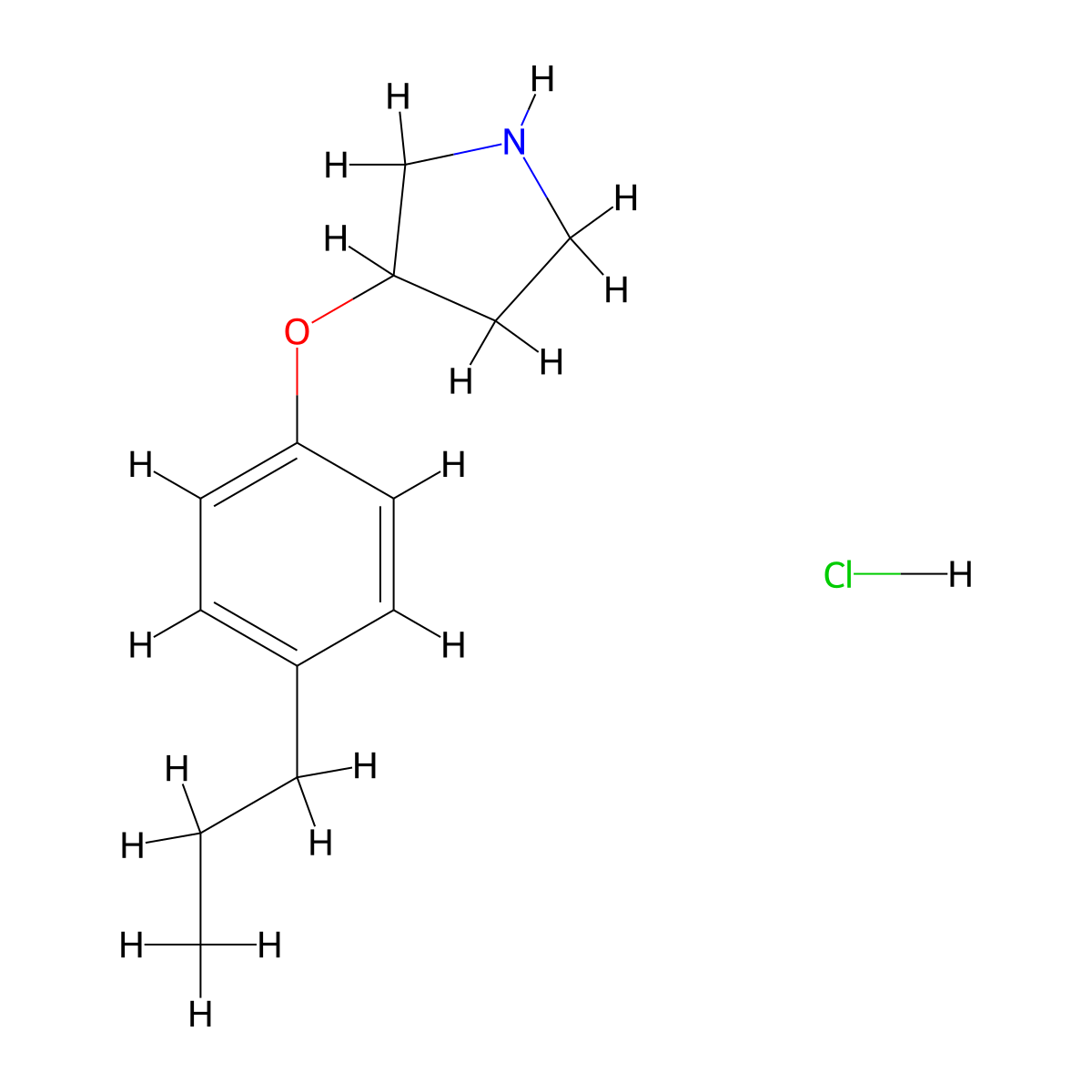 3-(4-Propylphenoxy)pyrrolidine hydrochloride molecular structure, CAS 1220029-40-2