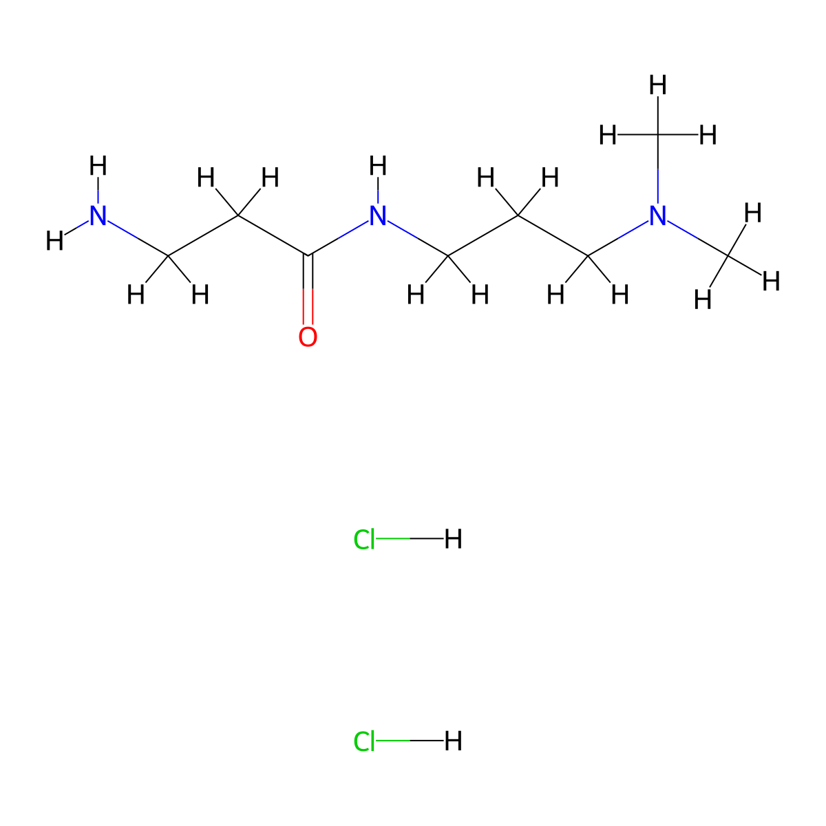 3-Amino-N-(3-(dimethylamino)propyl)propanamide dihydrochloride molecular structure, CAS 1220029-46-8