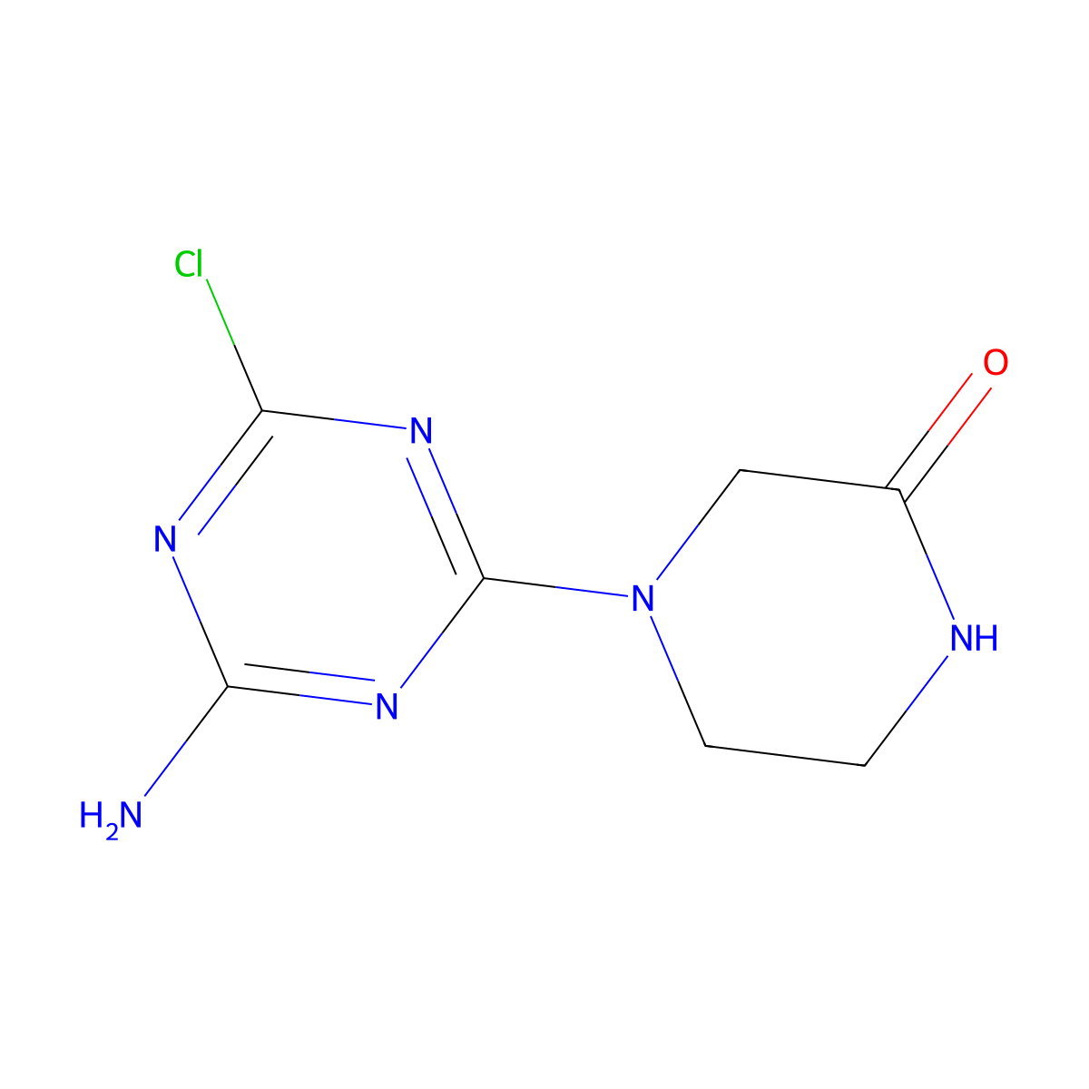 4-(4-Amino-6-chloro-1,3,5-triazin-2-yl)piperazin-2-one molecular structure, CAS 1220029-47-9
