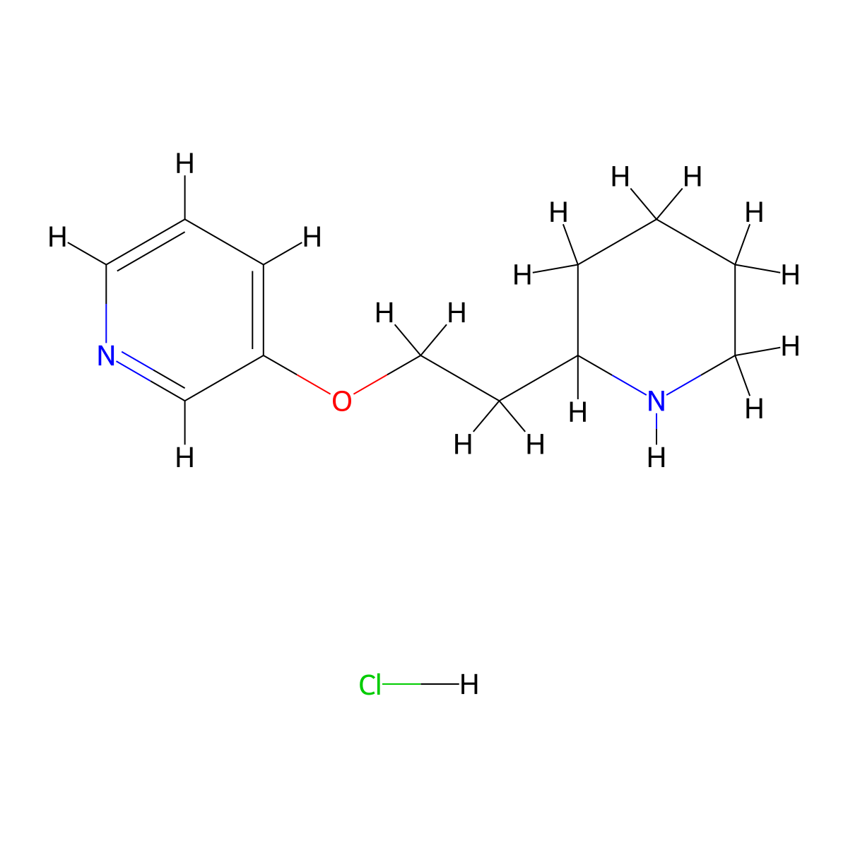 2-[2-(3-Pyridinyloxy)ethyl]piperidine hydrochloride molecular structure, CAS 1220029-65-1