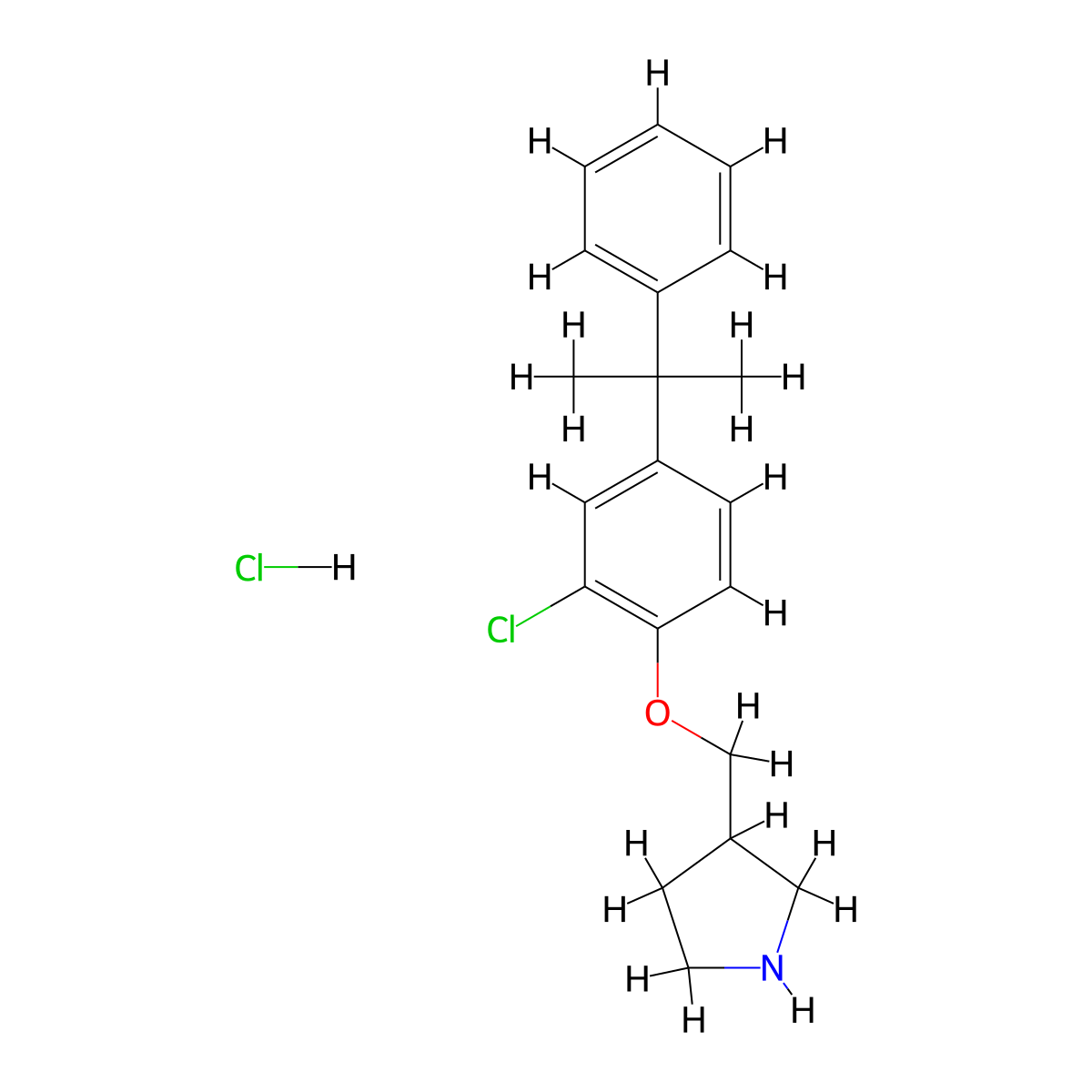 3-{[2-Chloro-4-(1-methyl-1-phenylethyl)phenoxy]-methyl}pyrrolidine hydrochloride molecular structure, CAS 1220029-66-2