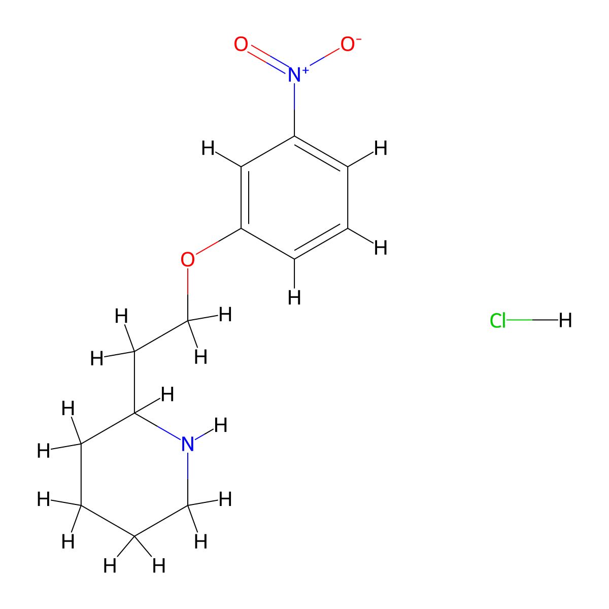 2-[2-(3-Nitrophenoxy)ethyl]piperidine hydrochloride molecular structure, CAS 1220029-73-1