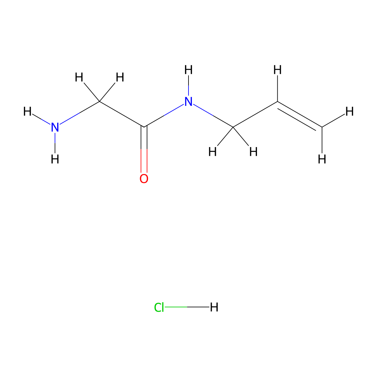 2-amino-N-(prop-2-en-1-yl)acetamide hydrochloride molecular structure, CAS 1220029-74-2