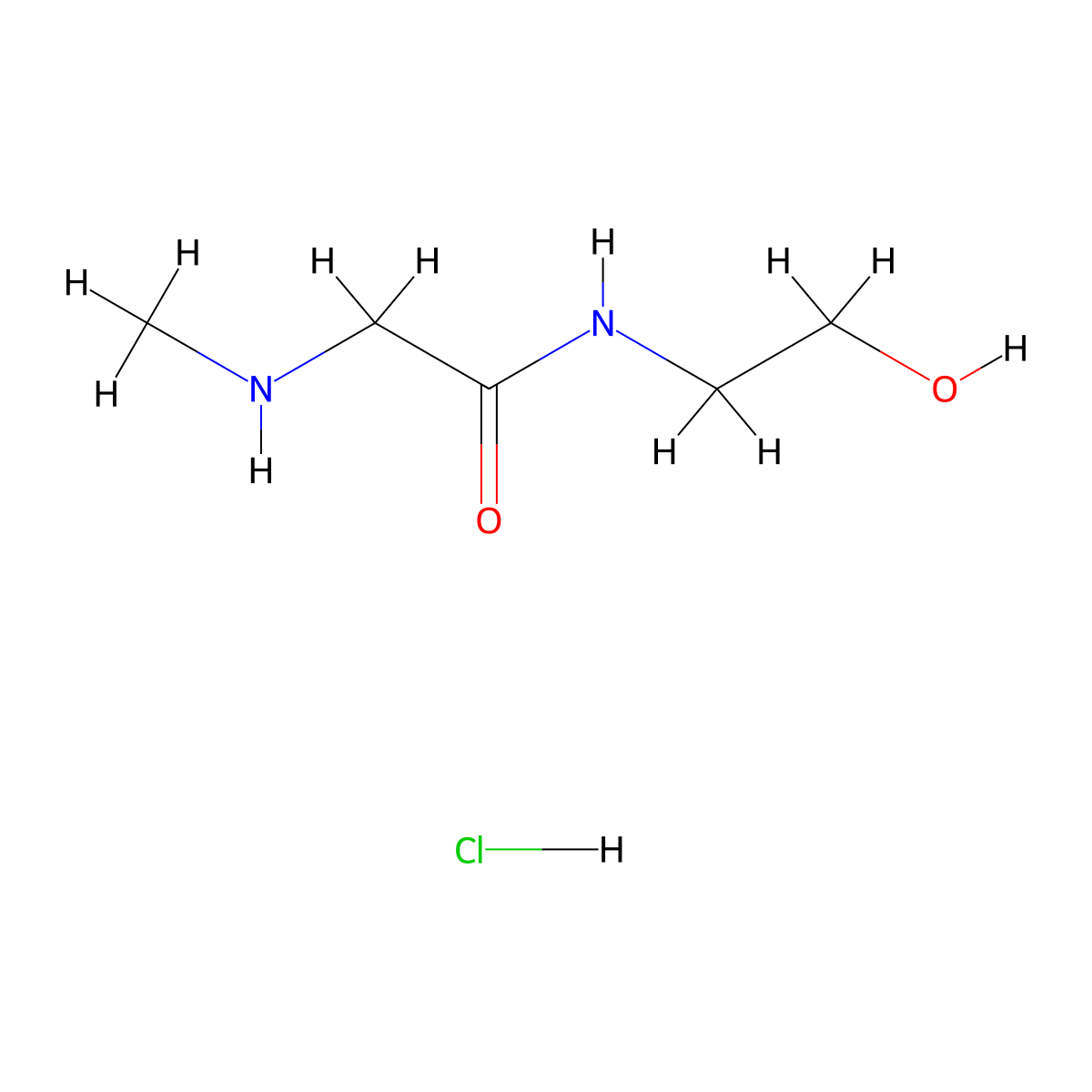 N-(2-Hydroxyethyl)-2-(methylamino)acetamide hydrochloride molecular structure, CAS 1220029-79-7