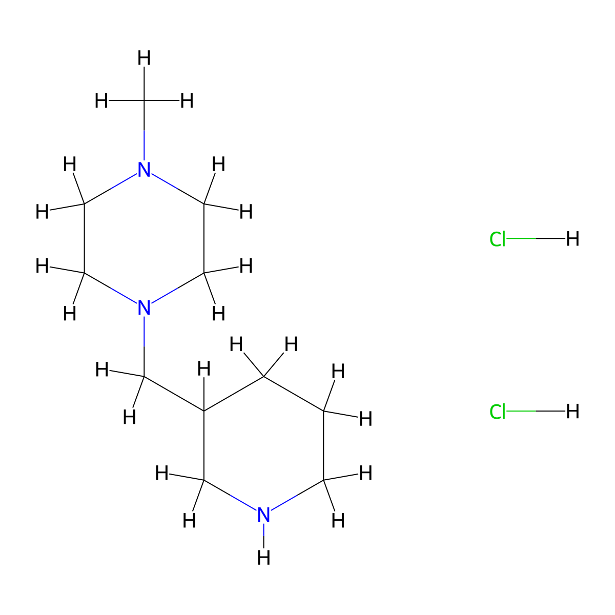 1-Methyl-4-(3-piperidinylmethyl)piperazine dihydrochloride molecular structure, CAS 1220029-81-1