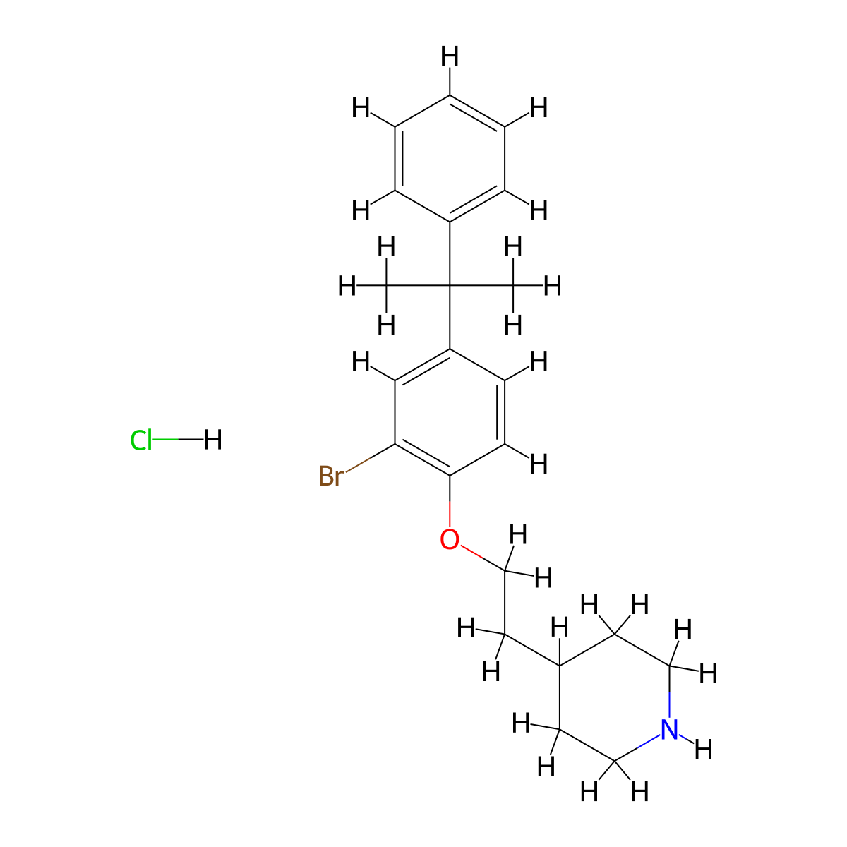 4-{2-[2-Bromo-4-(1-methyl-1-phenylethyl)phenoxy]-ethyl}piperidine hydrochloride molecular structure, CAS 1220029-82-2