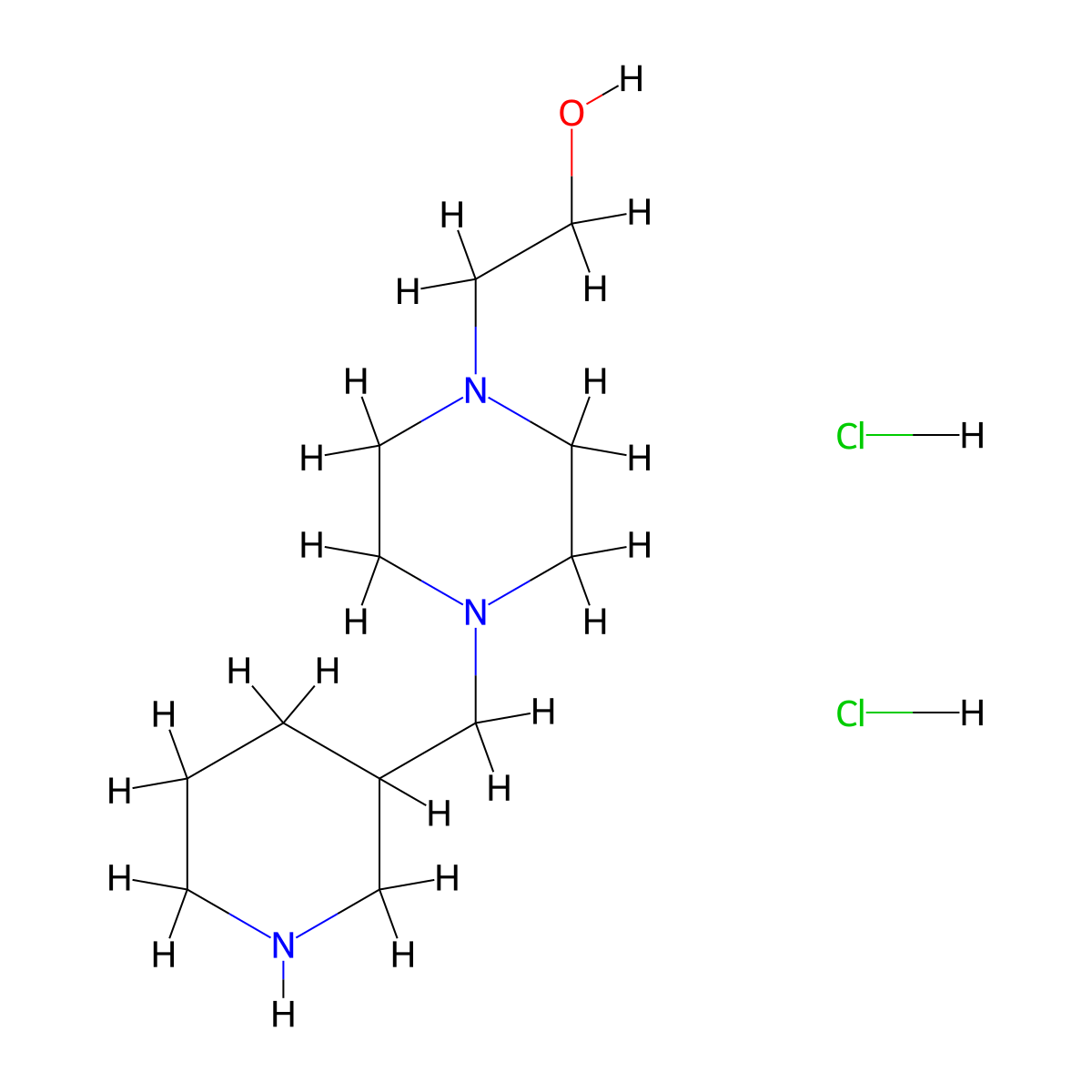 2-[4-(3-Piperidinylmethyl)-1-piperazinyl]-1-ethanol dihydrochloride molecular structure, CAS 1220029-95-7