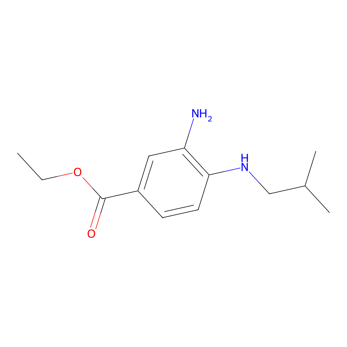 Ethyl 3-amino-4-(isobutylamino)benzoate molecular structure, CAS 1220029-96-8