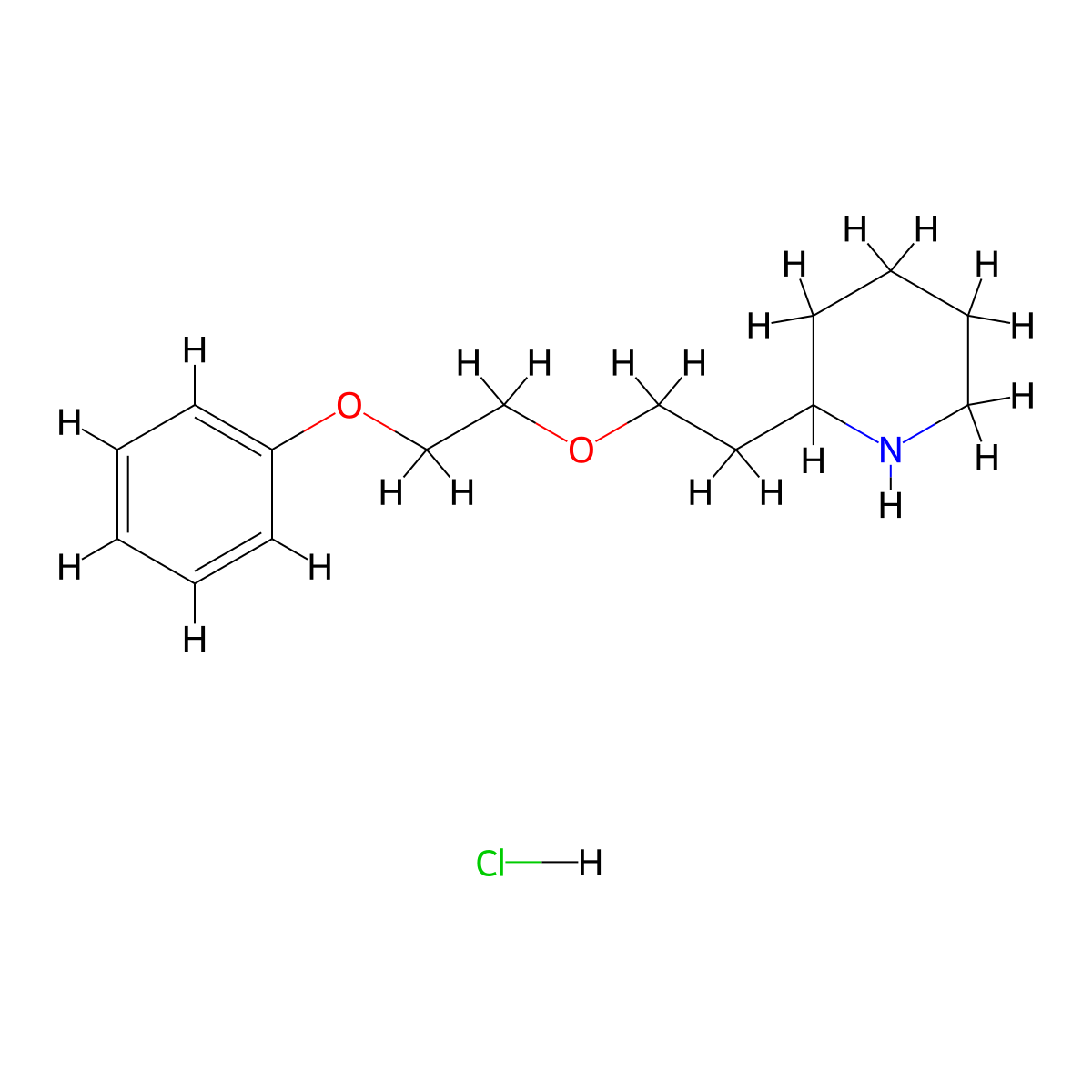 2-[2-(2-Phenoxyethoxy)ethyl]piperidine hydrochloride molecular structure, CAS 1220030-05-6