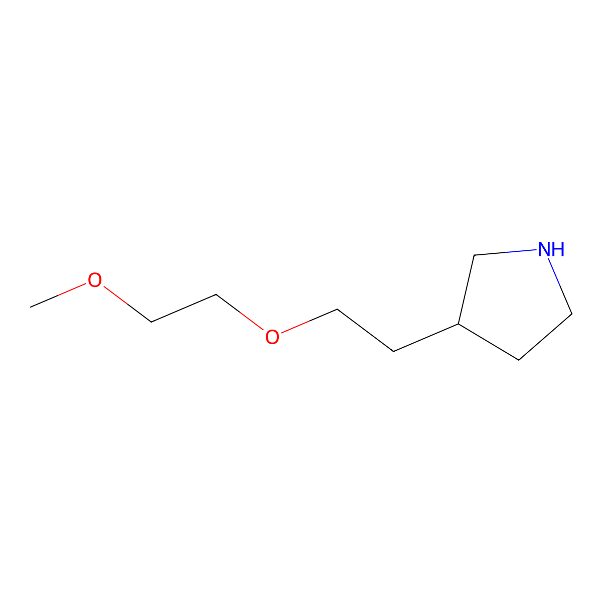 3-[2-(2-Methoxyethoxy)ethyl]pyrrolidine molecular structure, CAS 1220030-07-8