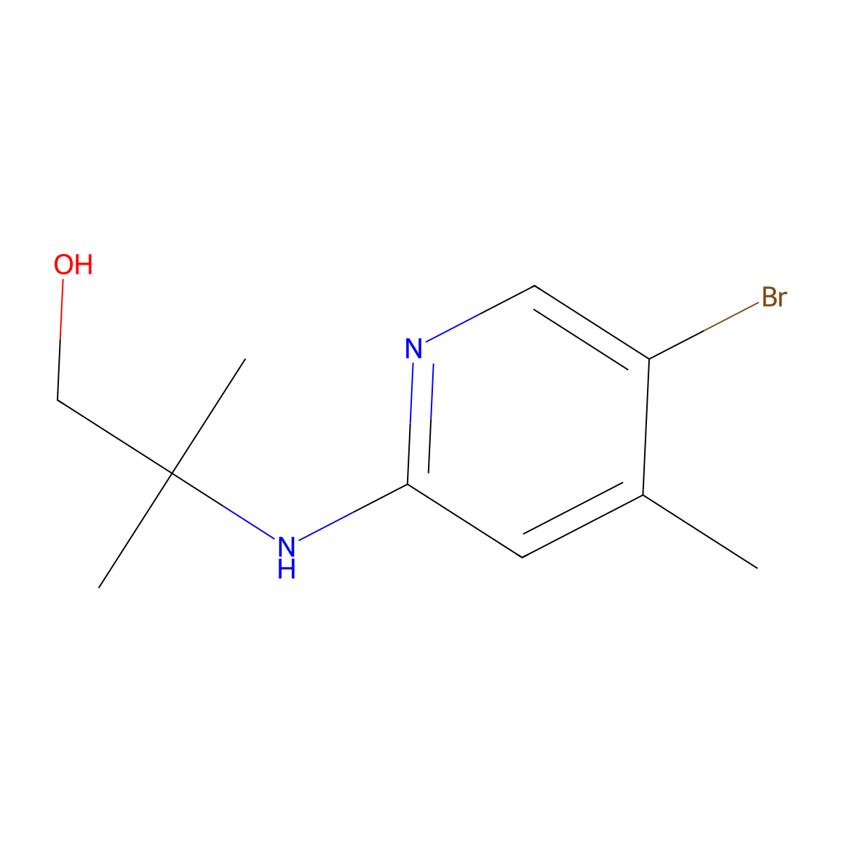 2-[(5-Bromo-4-methyl-2-pyridinyl)amino]-2-methyl-1-propanol molecular structure, CAS 1220030-09-0