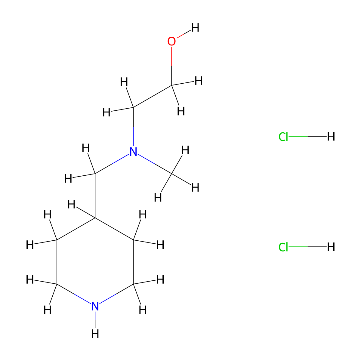 2-[Methyl(4-piperidinylmethyl)amino]-1-ethanol dihydrochloride molecular structure, CAS 1220030-10-3