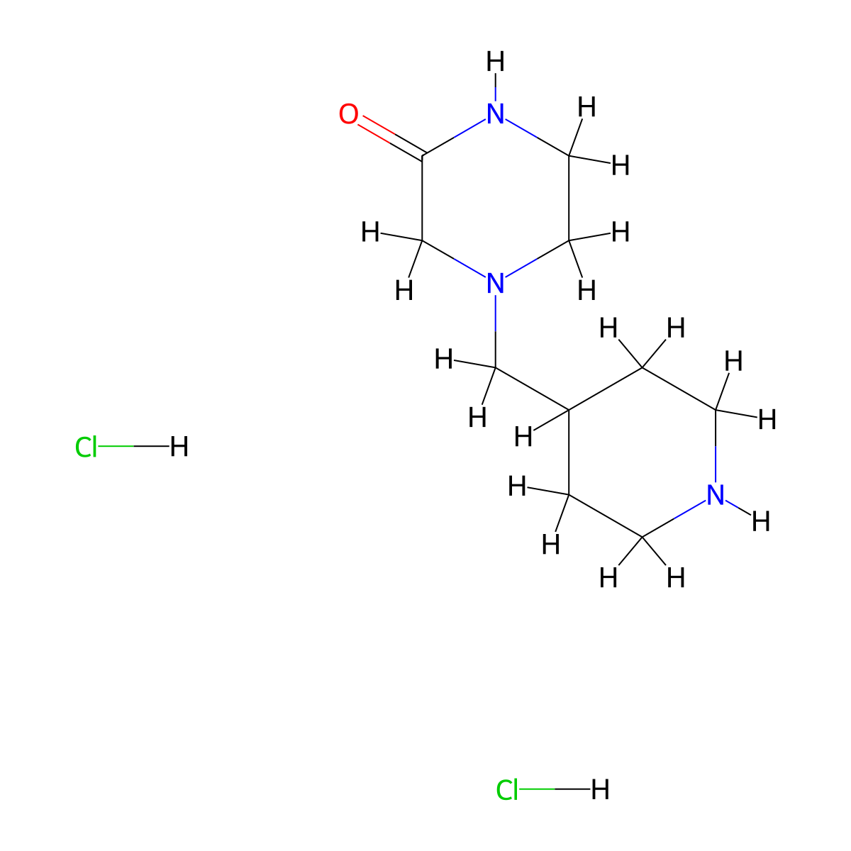4-(Piperidin-4-ylmethyl)piperazin-2-one dihydrochloride molecular structure, CAS 1220030-19-2