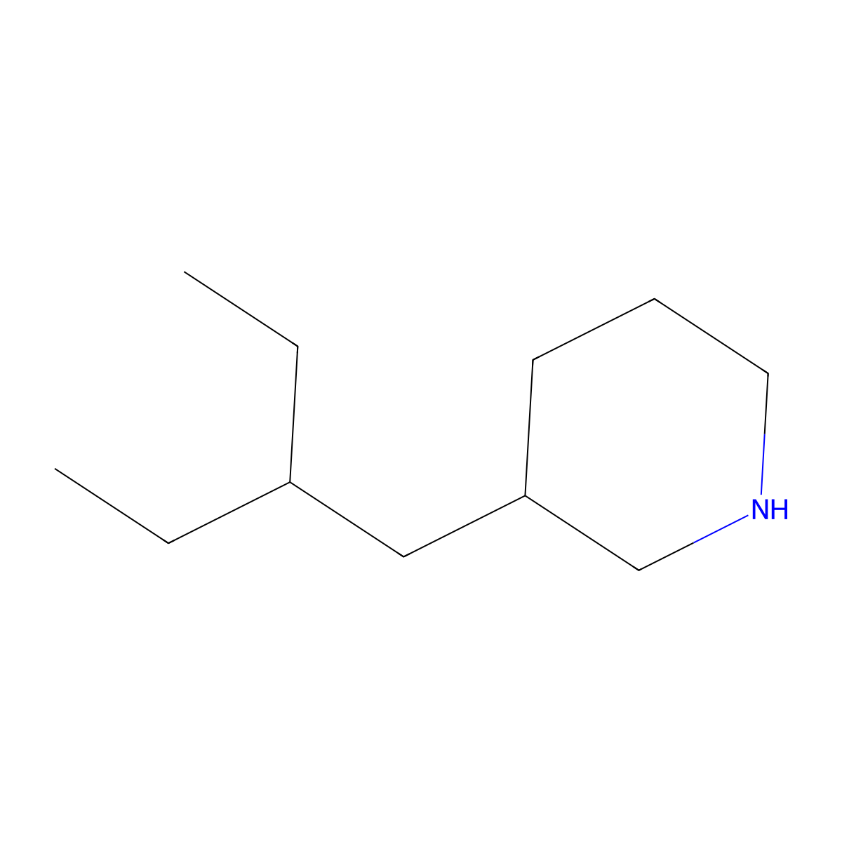 3-(2-Ethylbutyl)piperidine molecular structure, CAS 1220030-21-6