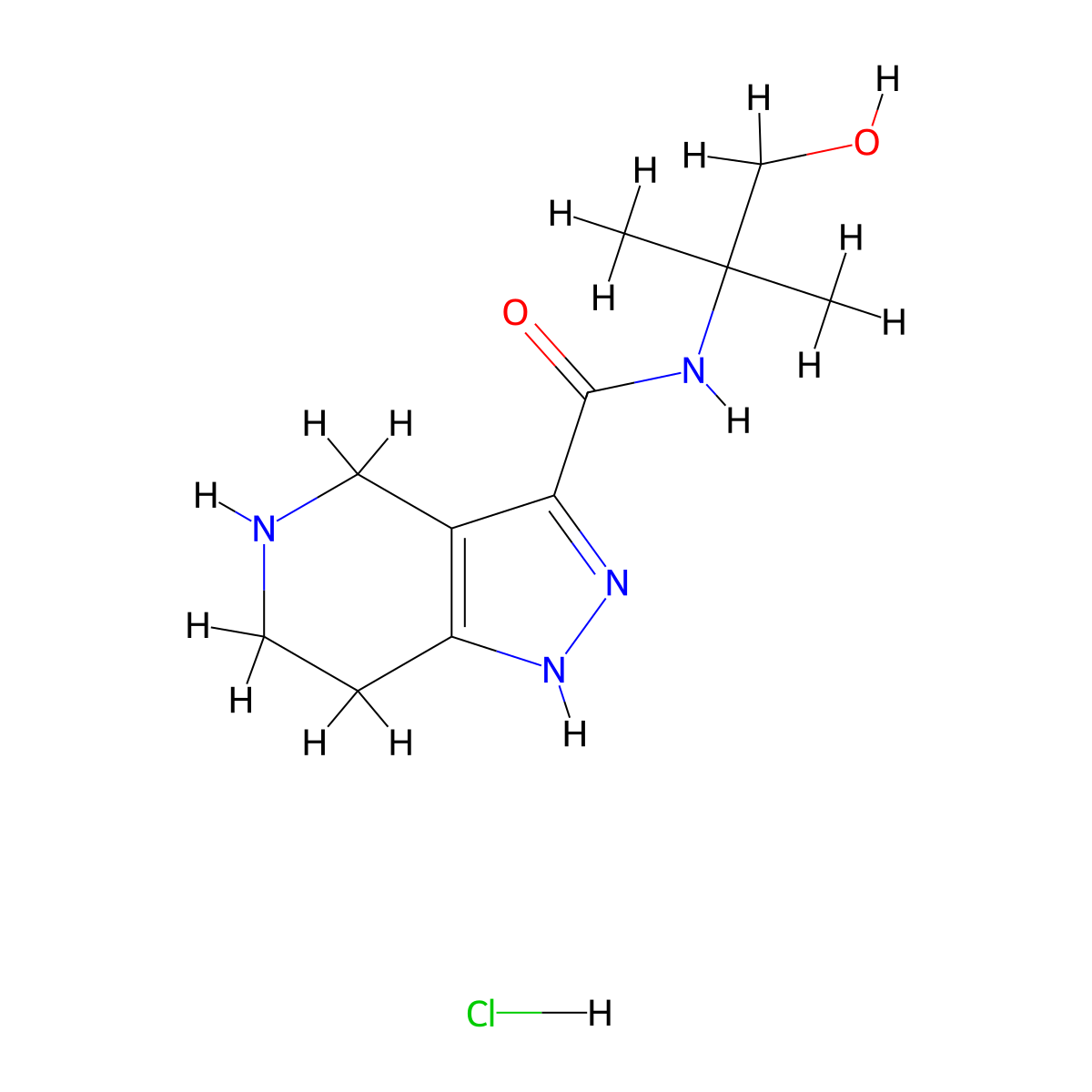 N-(1-Hydroxy-2-methylpropan-2-yl)-4,5,6,7-tetrahydro-1H-pyrazolo[4,3-c]pyridine-3-carboxamide hydrochloride molecular structure, CAS 1220030-25-0
