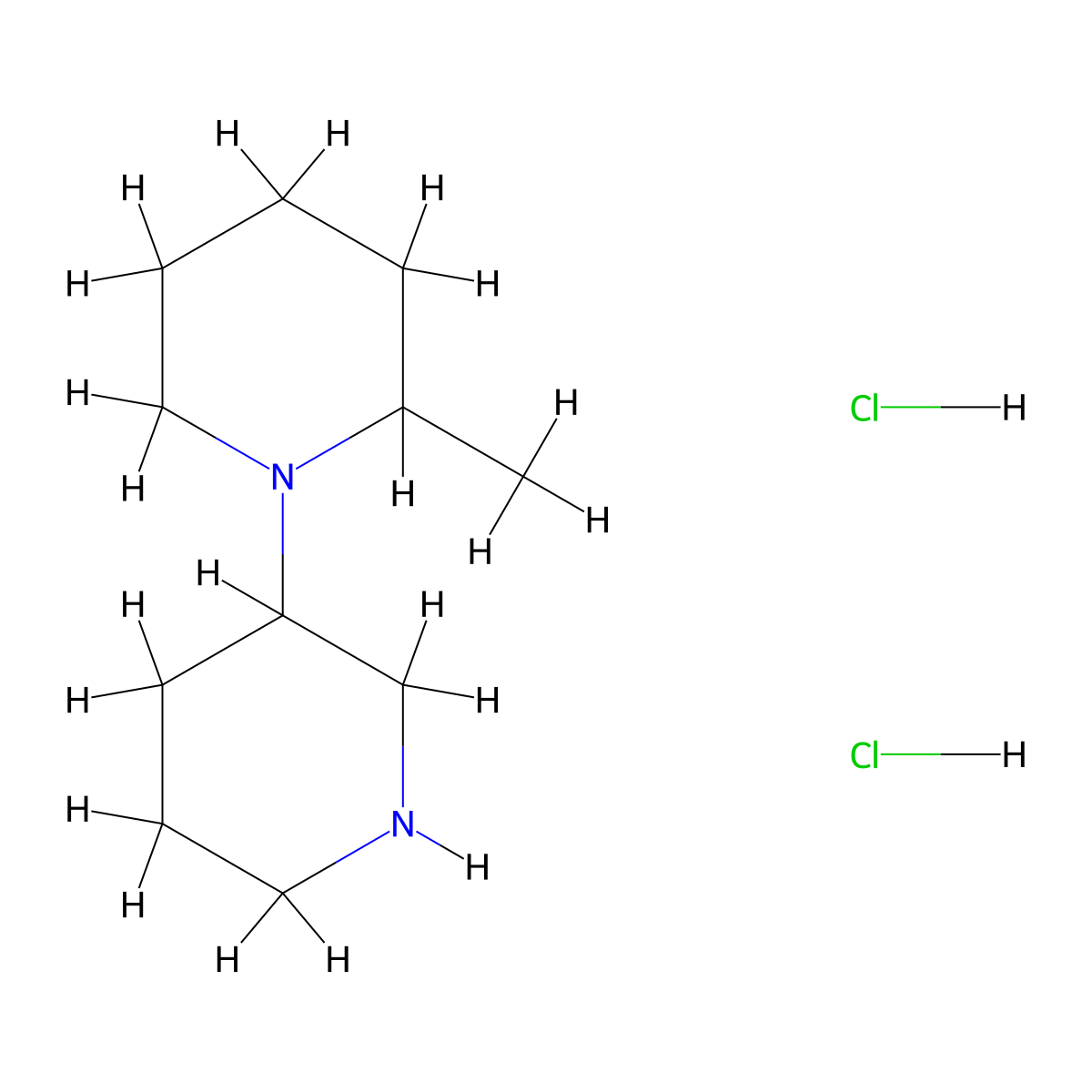 3-(2-Methyl-1-piperidinyl)piperidine dihydrochloride molecular structure, CAS 1220030-30-7
