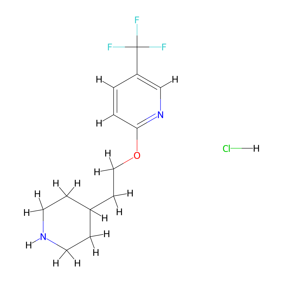 2-[2-(4-Piperidinyl)ethoxy]-5-(trifluoromethyl)-pyridine hydrochloride molecular structure, CAS 1220030-39-6