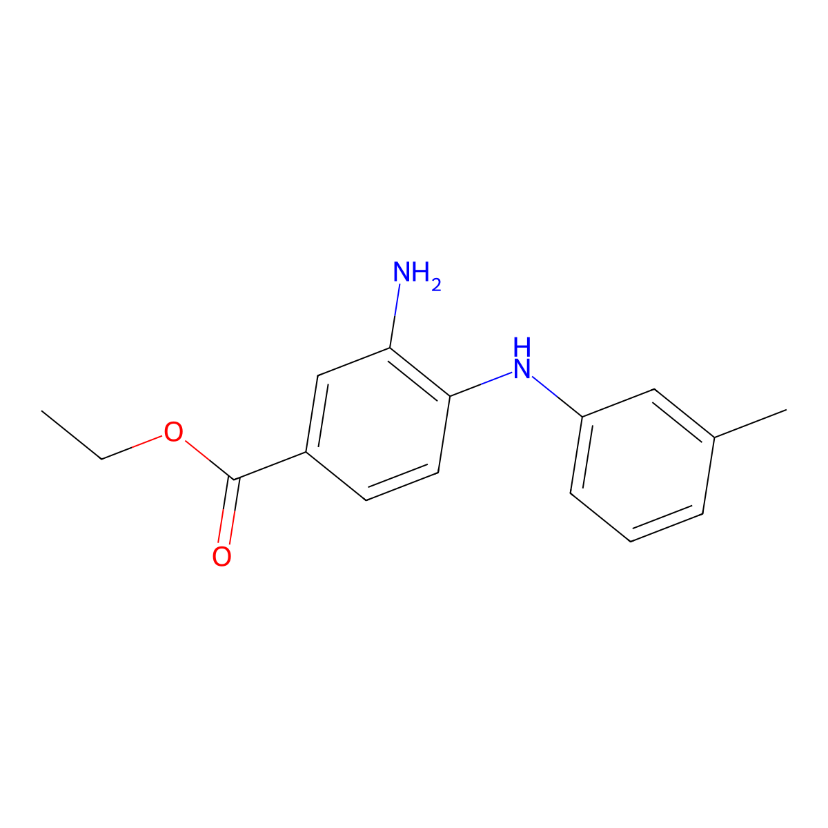 Ethyl 3-amino-4-(3-toluidino)benzoate molecular structure, CAS 1220030-56-7