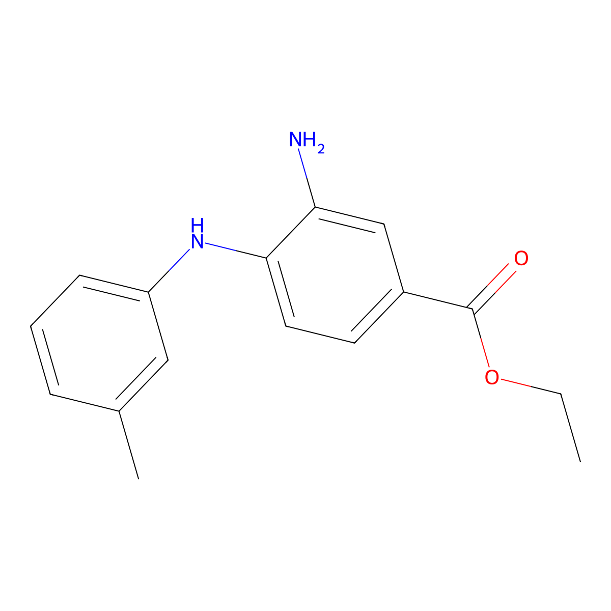 Ethyl 3-amino-4-(3-toluidino)benzoate molecular structure, CAS 1220030-56-7